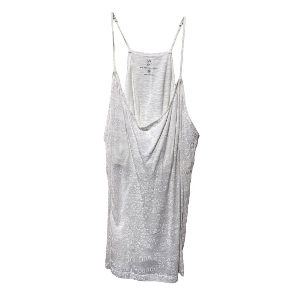 New York &‎ Company White Screen Print Circles  Racer Back